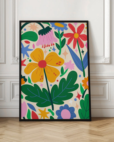 Flower Mixtape - Stretched Canvas, Poster or Fine Art Print I Heart Wall Art
