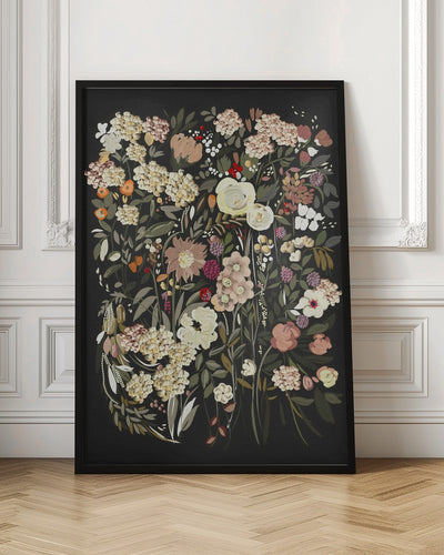 Black Bouquet - Stretched Canvas, Poster or Fine Art Print I Heart Wall Art