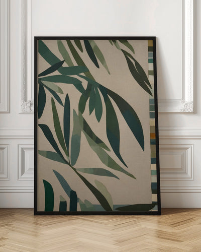 Paper Cut Green Leaves - Stretched Canvas, Poster or Fine Art Print I Heart Wall Art