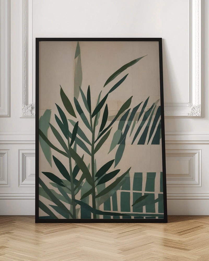 Paper Cut Green Leaves No.2 - Stretched Canvas, Poster or Fine Art Print I Heart Wall Art