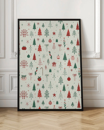 Scandinavian Holiday Forest - Stretched Canvas, Poster or Fine Art Print I Heart Wall Art