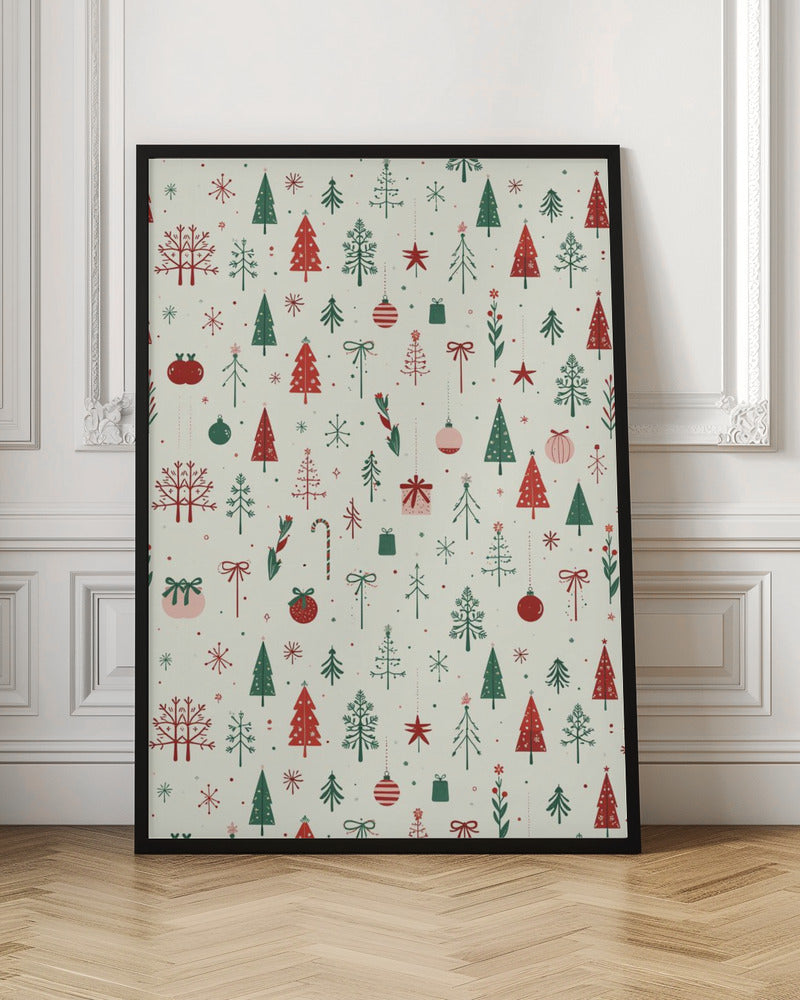Scandinavian Holiday Forest - Stretched Canvas, Poster or Fine Art Print I Heart Wall Art