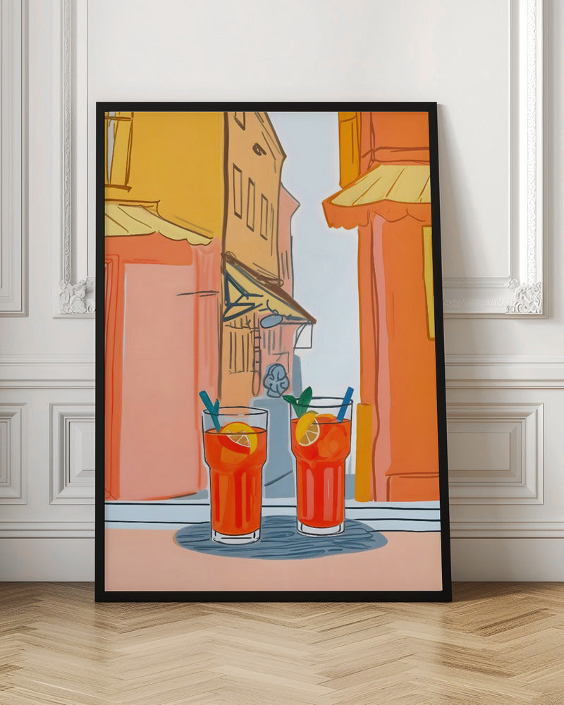 Two Aperols Please! - Stretched Canvas, Poster or Fine Art Print I Heart Wall Art