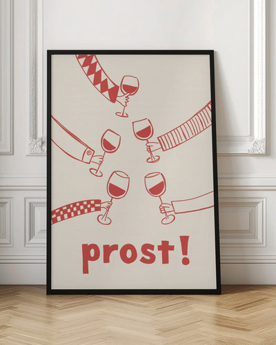 Prost! Wine Party with Friends - Stretched Canvas, Poster or Fine Art Print I Heart Wall Art