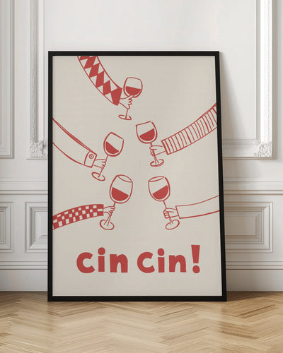 Cin cin! Wine Party with Friends - Stretched Canvas, Poster or Fine Art Print I Heart Wall Art