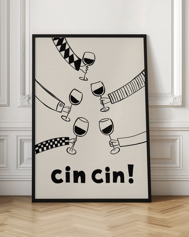 Cin cin! Wine Party with Friends - Stretched Canvas, Poster or Fine Art Print I Heart Wall Art