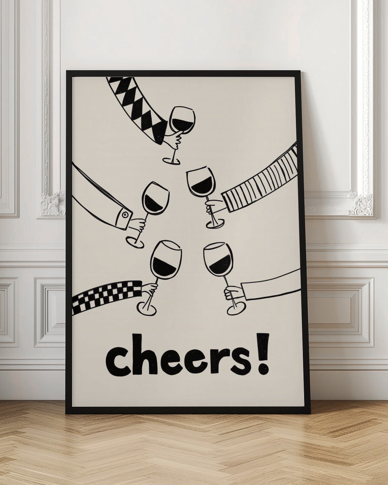 Cheers! Wine Celebration - Stretched Canvas, Poster or Fine Art Print I Heart Wall Art