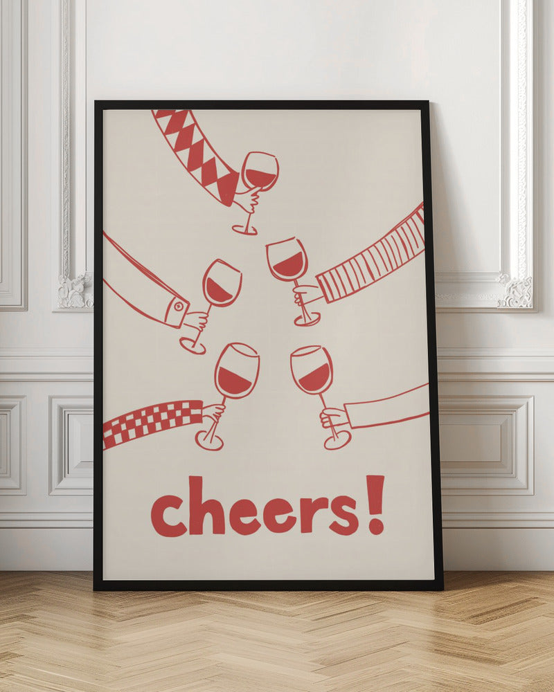 Cheers! Wine Celebration - Stretched Canvas, Poster or Fine Art Print I Heart Wall Art