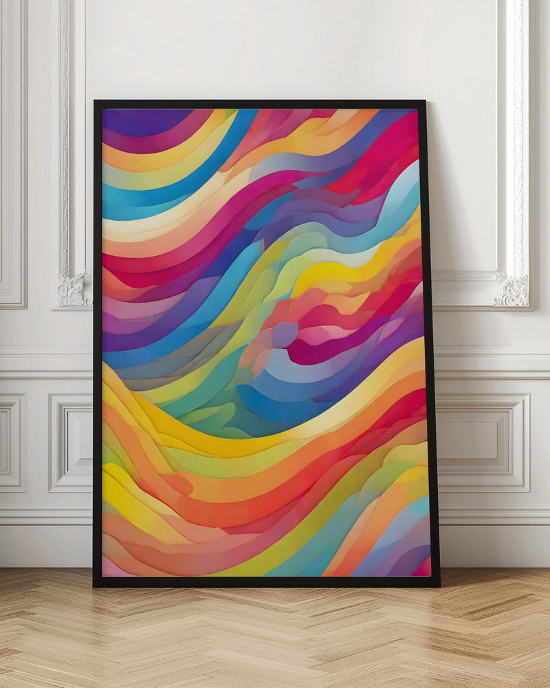 Rainbow Waves - Stretched Canvas, Poster or Fine Art Print I Heart Wall Art