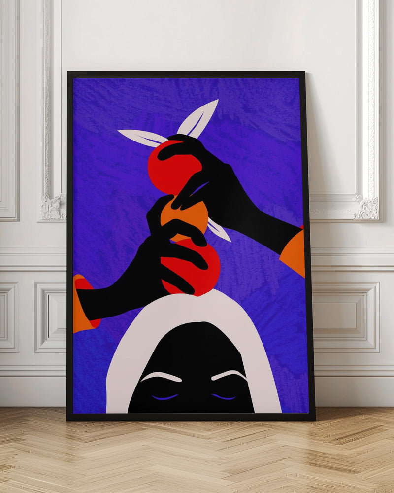 Hands On Orange - Stretched Canvas, Poster or Fine Art Print I Heart Wall Art