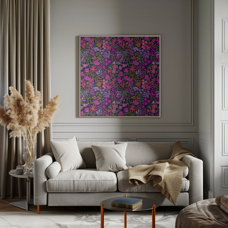 Pink Showers - Square Stretched Canvas, Poster or Fine Art Print I Heart Wall Art