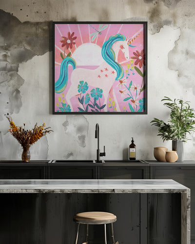 Unicorn - Square Stretched Canvas, Poster or Fine Art Print I Heart Wall Art