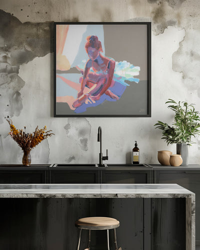 Ballerina Sitting - Square Stretched Canvas, Poster or Fine Art Print I Heart Wall Art