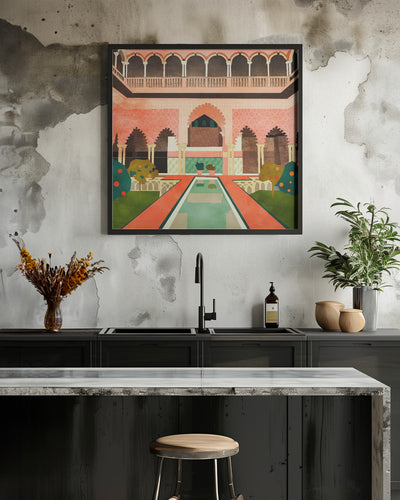 Alhambra Granada Spain - Square Stretched Canvas, Poster or Fine Art Print I Heart Wall Art