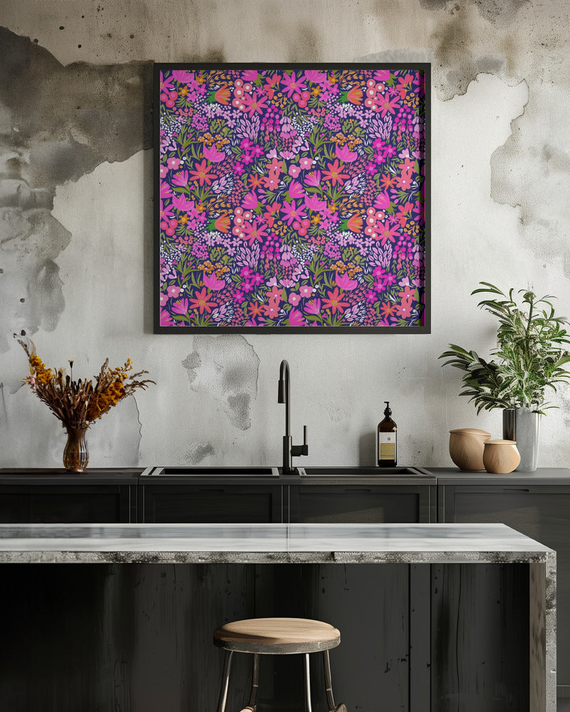 Pink Showers - Square Stretched Canvas, Poster or Fine Art Print I Heart Wall Art