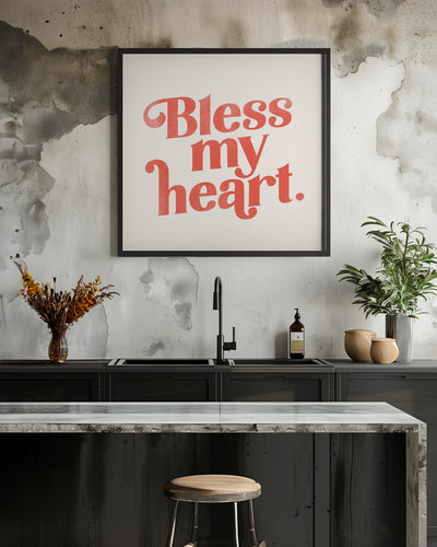 Blessmyheart W Background - Square Stretched Canvas, Poster or Fine Art Print I Heart Wall Art