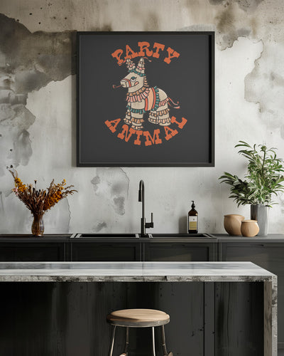 Party Animal.png - Square Stretched Canvas, Poster or Fine Art Print I Heart Wall Art