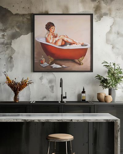 Whiskey Bath - Square Stretched Canvas, Poster or Fine Art Print I Heart Wall Art