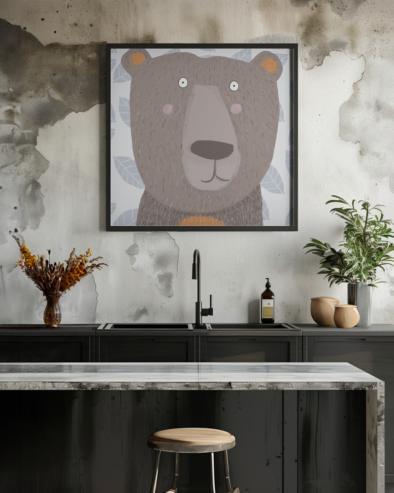 X Bear34 - Square Stretched Canvas, Poster or Fine Art Print I Heart Wall Art