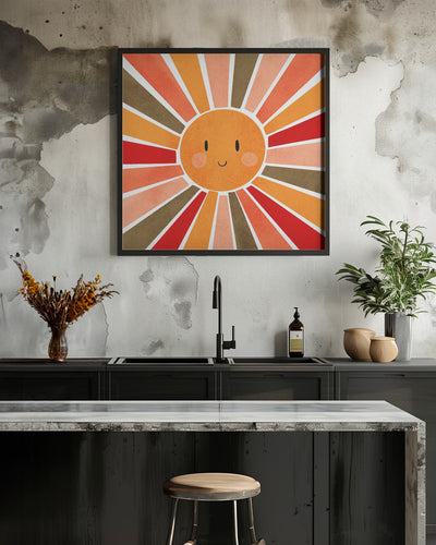 Cheerful Sunshine - Square Stretched Canvas, Poster or Fine Art Print I Heart Wall Art