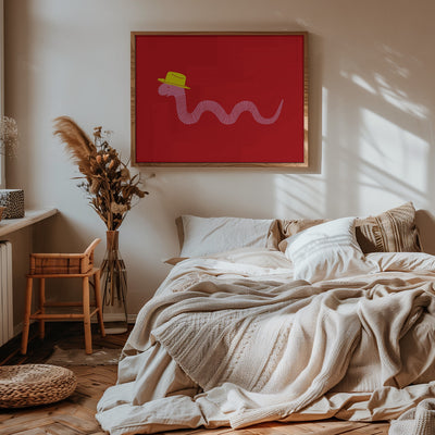 Wiggly Western Worm - Stretched Canvas, Poster or Fine Art Print I Heart Wall Art