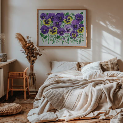 Pansy Field - Stretched Canvas, Poster or Fine Art Print I Heart Wall Art