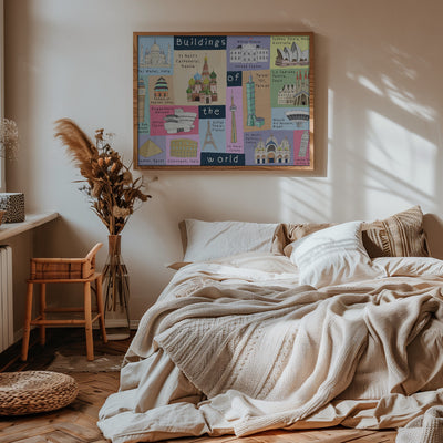 Buildings of the World Illustrated by Artist Carla Daly - Stretched Canvas, Poster or Fine Art Print I Heart Wall Art