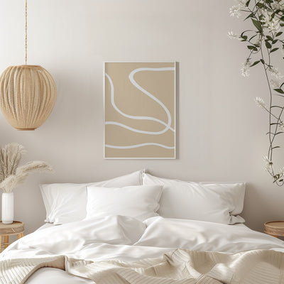 Beige Lines 01 - Stretched Canvas, Poster or Fine Art Print I Heart Wall Art