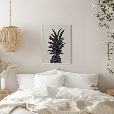 Black Pineapple - Stretched Canvas, Poster or Fine Art Print I Heart Wall Art