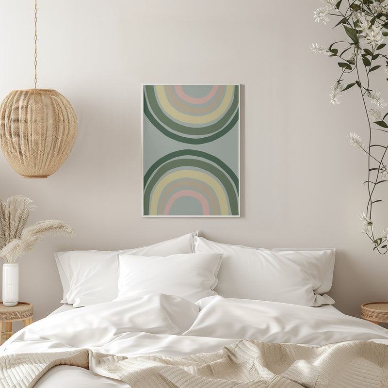 Double Rainbow Green - Stretched Canvas, Poster or Fine Art Print I Heart Wall Art