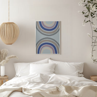 Double Rainbow Blue - Stretched Canvas, Poster or Fine Art Print I Heart Wall Art