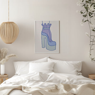 Blue Heel - Stretched Canvas, Poster or Fine Art Print I Heart Wall Art