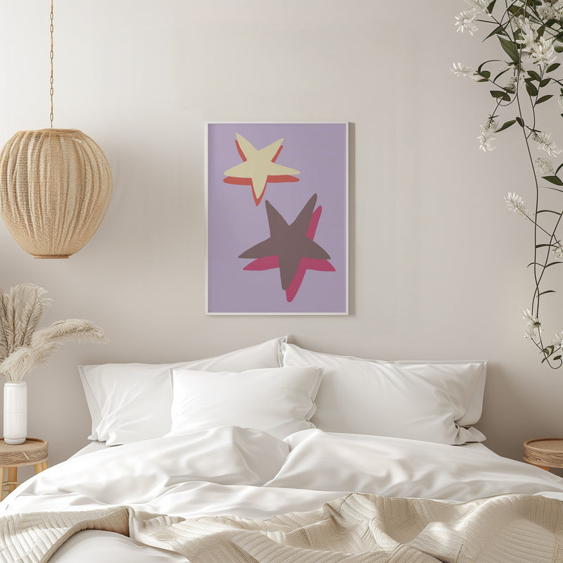 Lilac Star - Stretched Canvas, Poster or Fine Art Print I Heart Wall Art