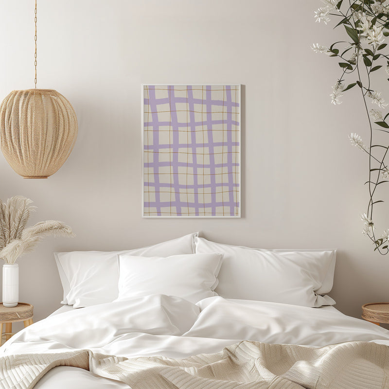 Lilac Grid - Stretched Canvas, Poster or Fine Art Print I Heart Wall Art