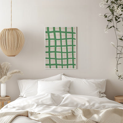 Green Grid - Stretched Canvas, Poster or Fine Art Print I Heart Wall Art