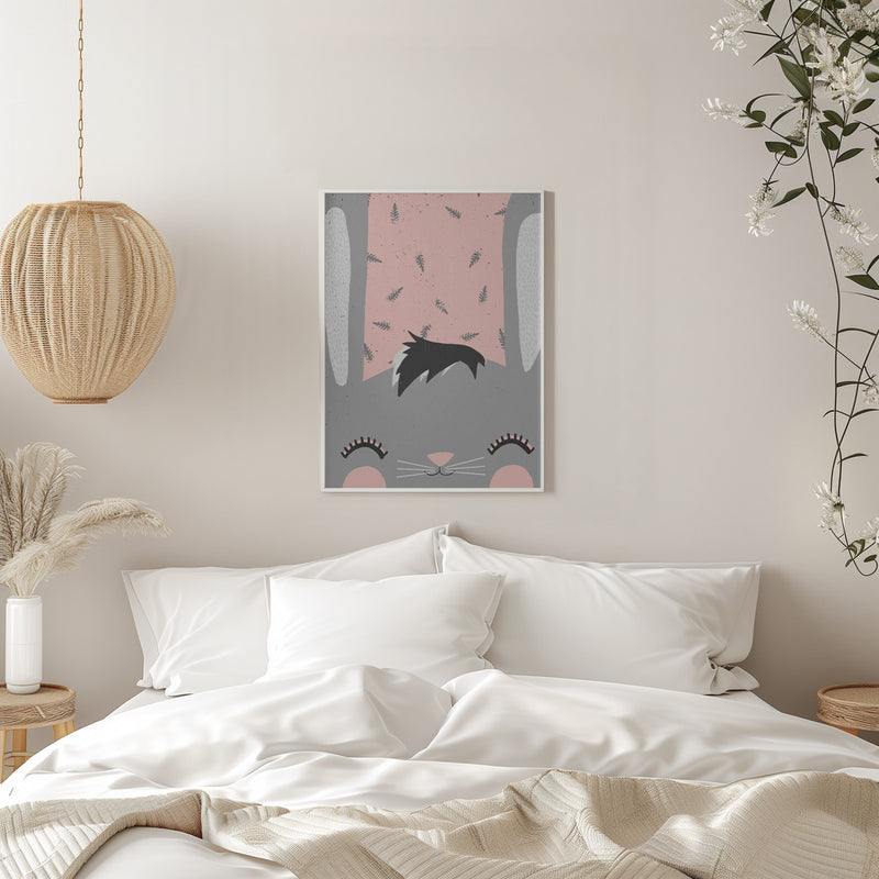 Little Bunny (pink) - Stretched Canvas, Poster or Fine Art Print I Heart Wall Art