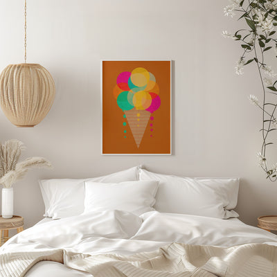 Neon Ice Cream - Stretched Canvas, Poster or Fine Art Print I Heart Wall Art