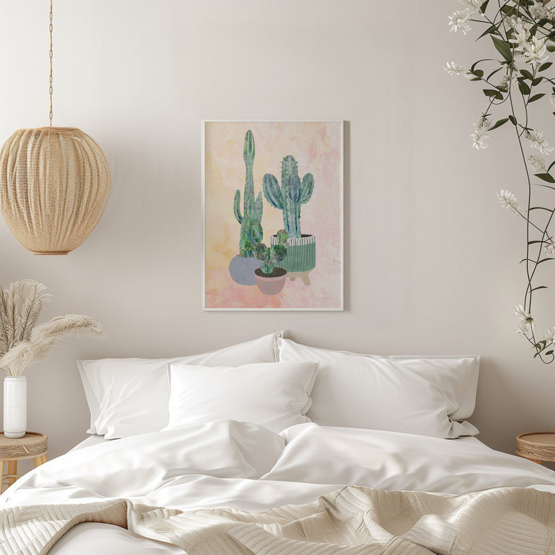 Boho Cactus Trio - Stretched Canvas, Poster or Fine Art Print I Heart Wall Art