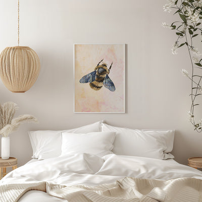 Rustic bee - Stretched Canvas, Poster or Fine Art Print I Heart Wall Art