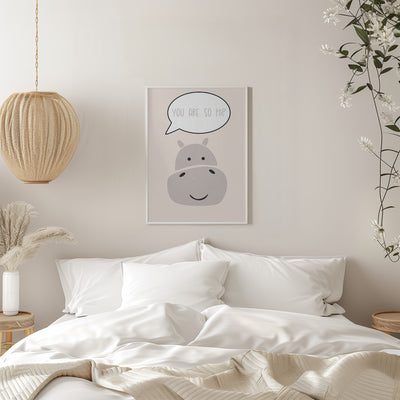 Hippo nursery print - Stretched Canvas, Poster or Fine Art Print I Heart Wall Art