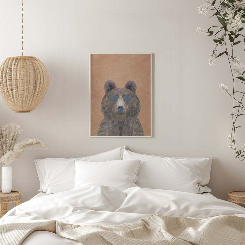 Cool Bear Portrait - Stretched Canvas, Poster or Fine Art Print I Heart Wall Art