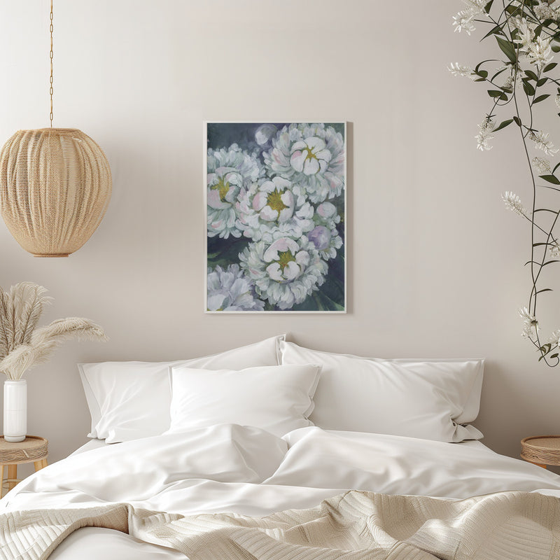 Willoh painterly peonies - Stretched Canvas, Poster or Fine Art Print I Heart Wall Art