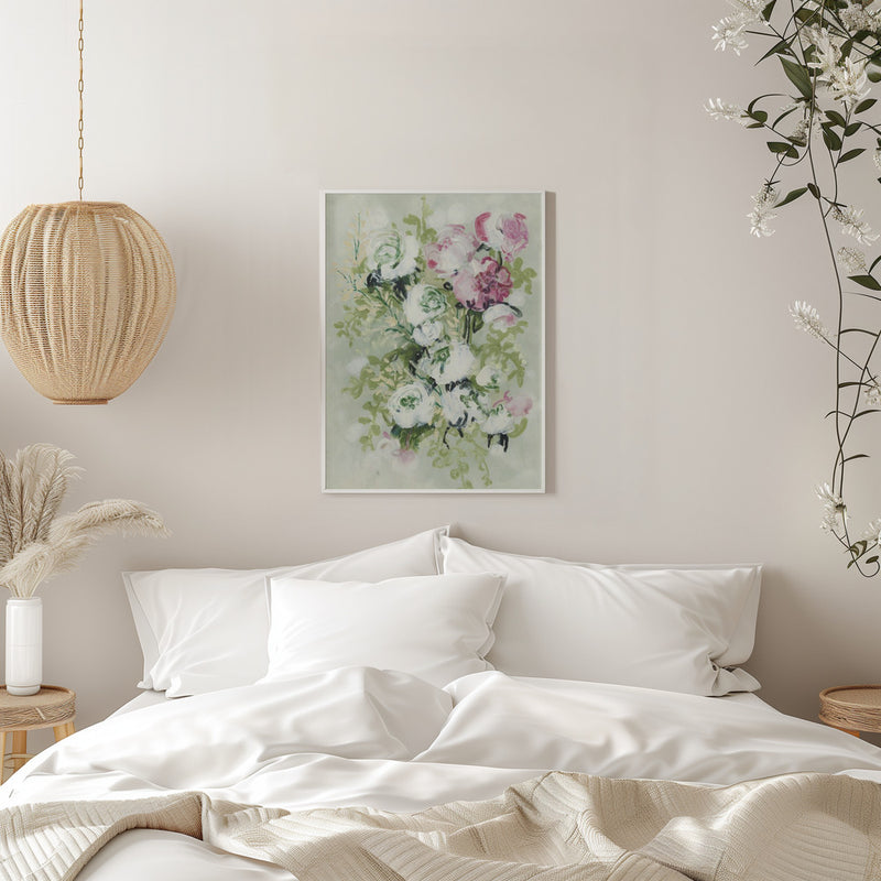 Haneul painterly bouquet - Stretched Canvas, Poster or Fine Art Print I Heart Wall Art