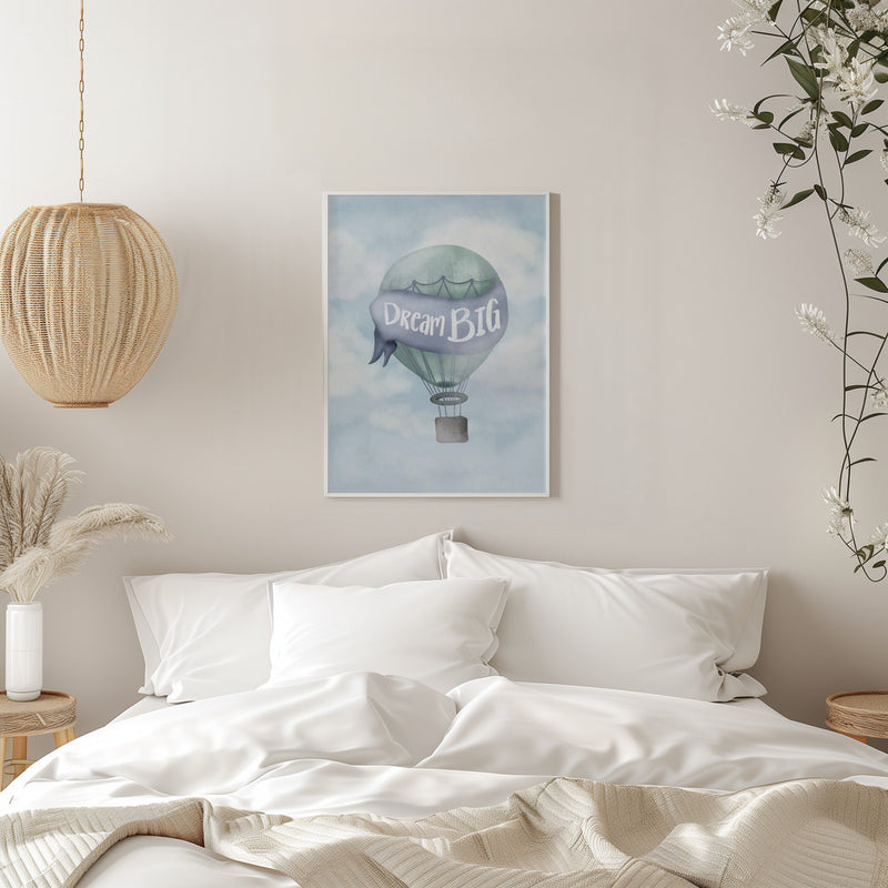 Dream Big Blue - Stretched Canvas, Poster or Fine Art Print I Heart Wall Art