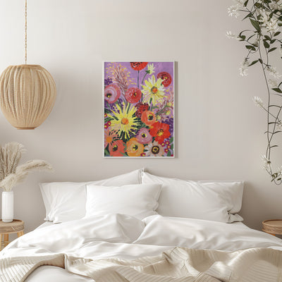 Sunny asters and anemones - Stretched Canvas, Poster or Fine Art Print I Heart Wall Art