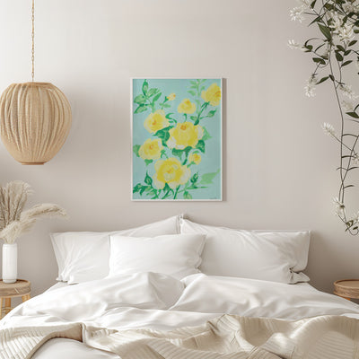 Lemon Roses - Stretched Canvas, Poster or Fine Art Print I Heart Wall Art