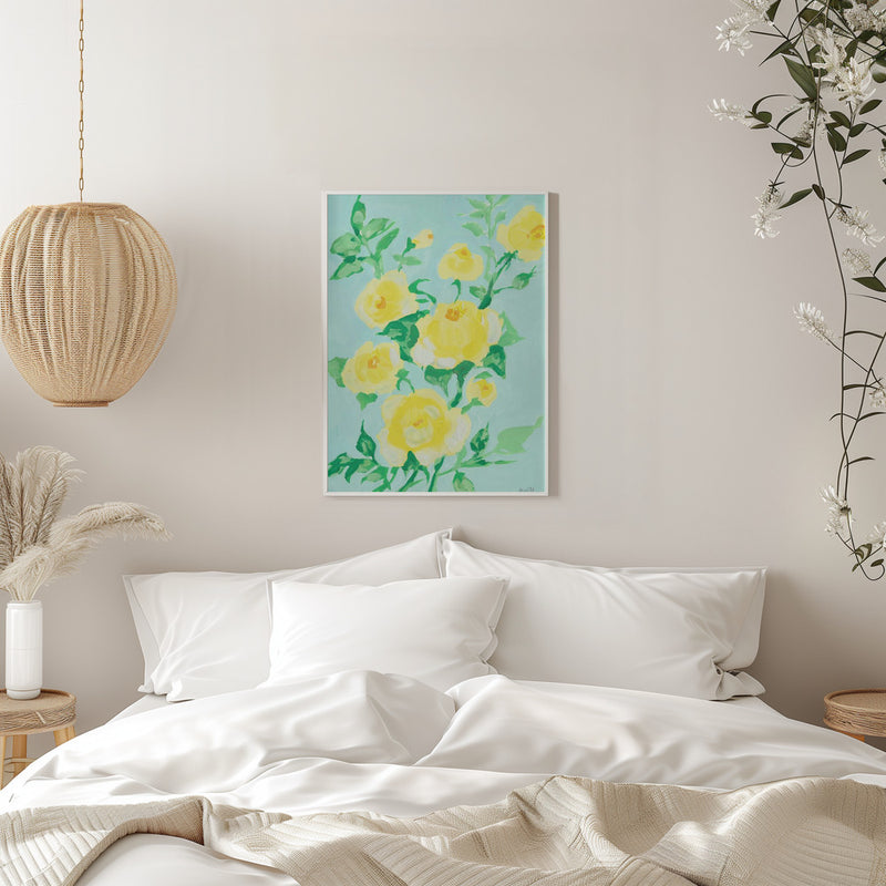 Lemon Roses - Stretched Canvas, Poster or Fine Art Print I Heart Wall Art