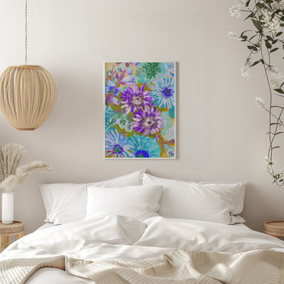 Purple Asters - Stretched Canvas, Poster or Fine Art Print I Heart Wall Art