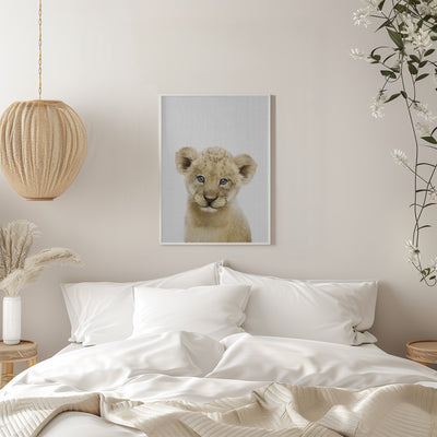 Peekaboo Baby Lion - Stretched Canvas, Poster or Fine Art Print I Heart Wall Art