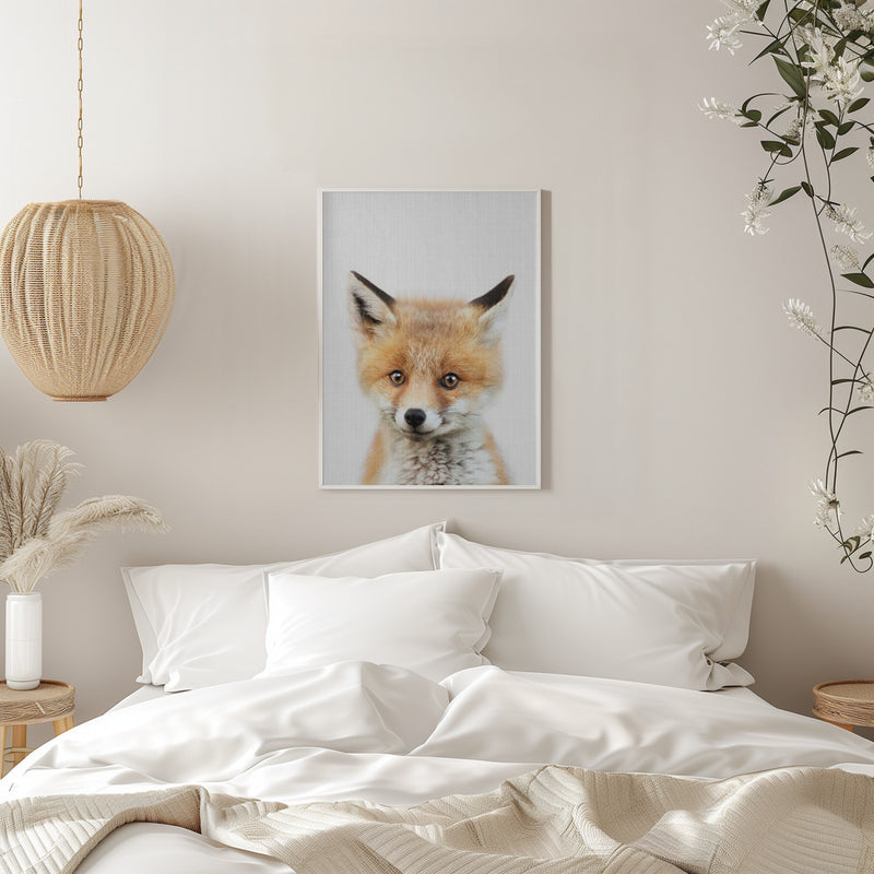 Peekaboo Baby Fox - Stretched Canvas, Poster or Fine Art Print I Heart Wall Art